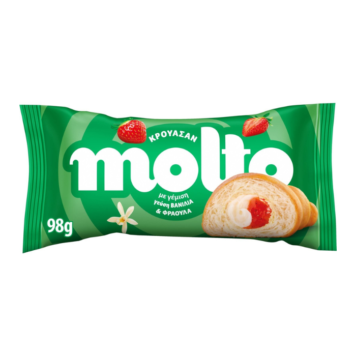Molto croissant met vanille : aardbei, 98 gr Molto croissant met vanille / aardbei, 98 gr - Afbeelding 1
