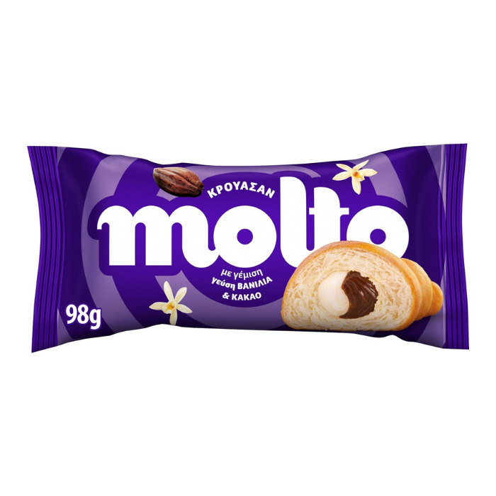 Molto croissant met vanille : cacao, 98 gr Molto croissant met vanille / cacao, 98 gr - Afbeelding 1