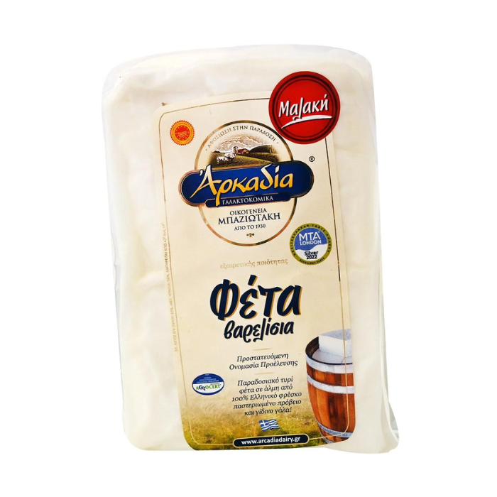 Arkadia feta PDO gerijpt in eikenhouten vaten, ~375 gr Arkadia feta PDO gerijpt in eikenhouten vaten, ~375 gr