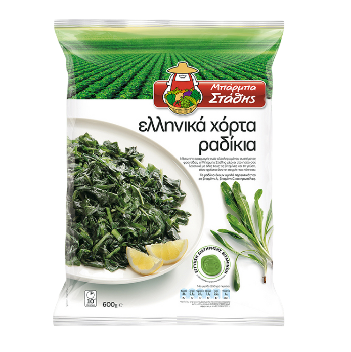 Barba Stathis wilde bladgroente (radikia), 600 gr Barba Stathis wilde bladgroente (radikia), 600 gr