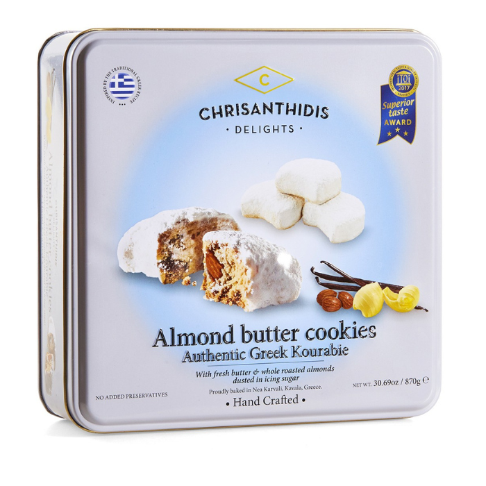 Chrisantides kourabiedes in blik, 870 gr Chrisantides kourabiedes in blik, 870 gr