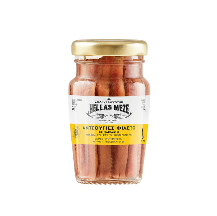 Hellas Meze gezouten ansjovis potje, 80 gr Hellas Meze gezouten ansjovis potje, 80 gr