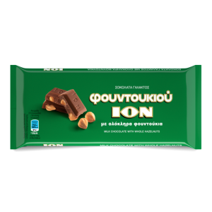 Ion melkchocolade met hele hazelnoten, 100 gr