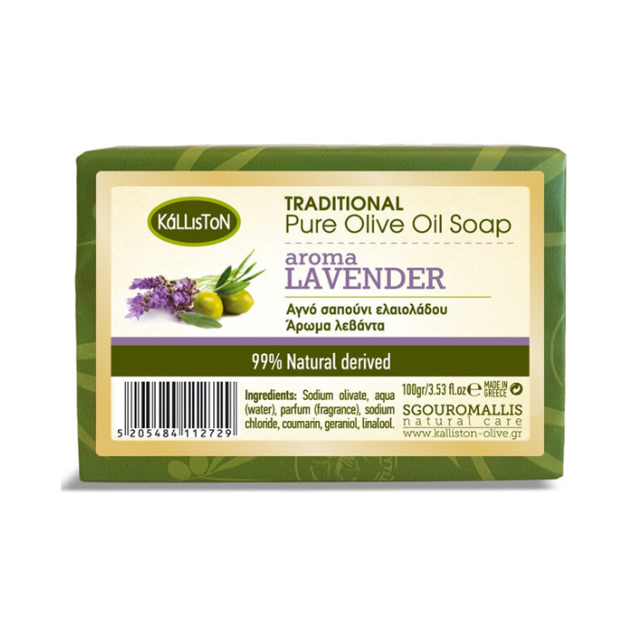 Kalliston lavendel olijfolie zeep, 100 gr Kalliston lavendel olijfolie zeep, 100 gr