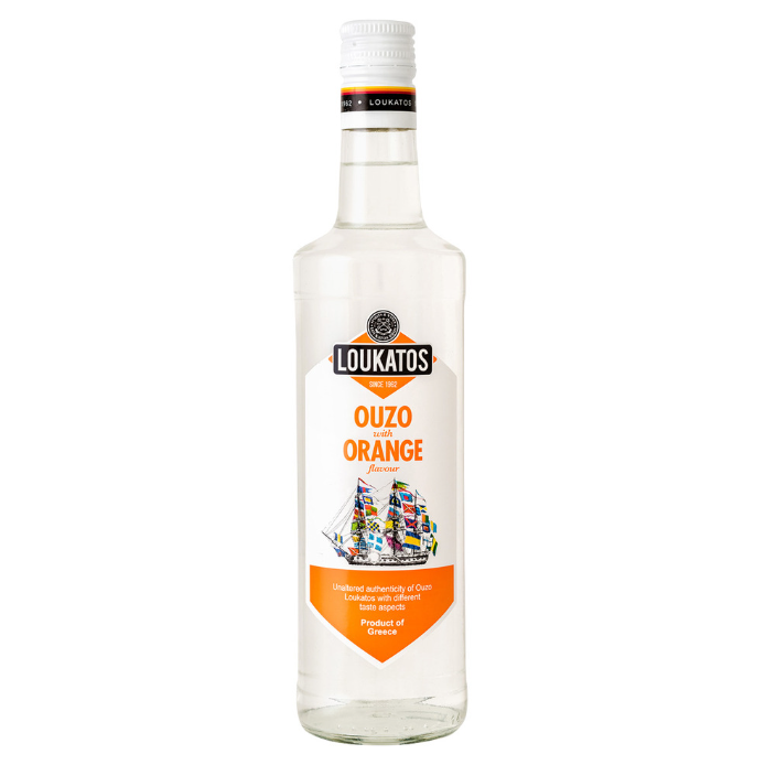 Loukatos ouzo met sinaasappel, 500 ml Loukatos ouzo met sinaasappel, 500 ml