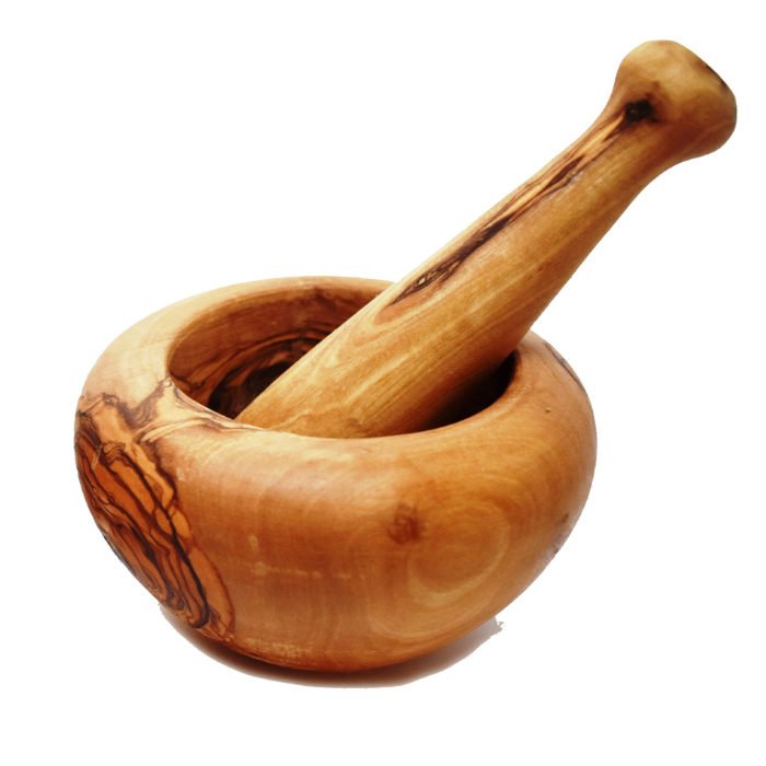 Olijfboomhout - vijzel - 14 cm Olijfboomhout - vijzel - 14 cm