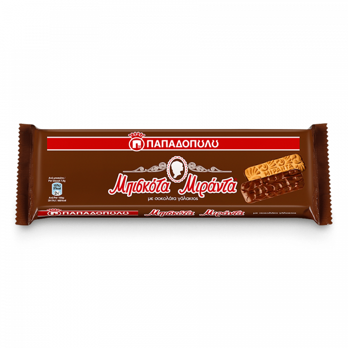 Papadopoulou Miranda koekjes met melkchocolade, 140 gr Papadopoulou Miranda koekjes met melkchocolade, 140 gr