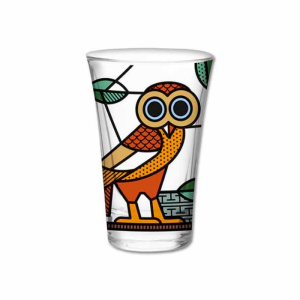 Ouzo glas - Ancient owl