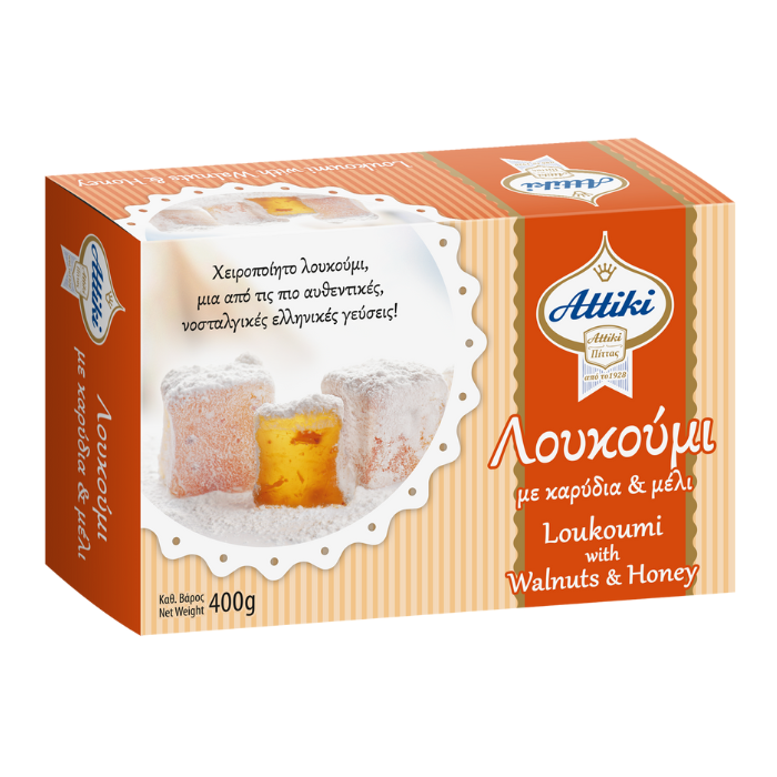 Attiki loukoumi honing en walnoot, 400 gr Attiki loukoumi honing en walnoot, 400 gr